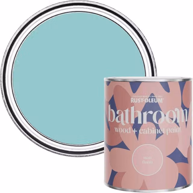 Rust-Oleum Moisture Resistant Bathroom Wood and Cabinet Paint in Matt Finish, Petrol Blue, 750ml