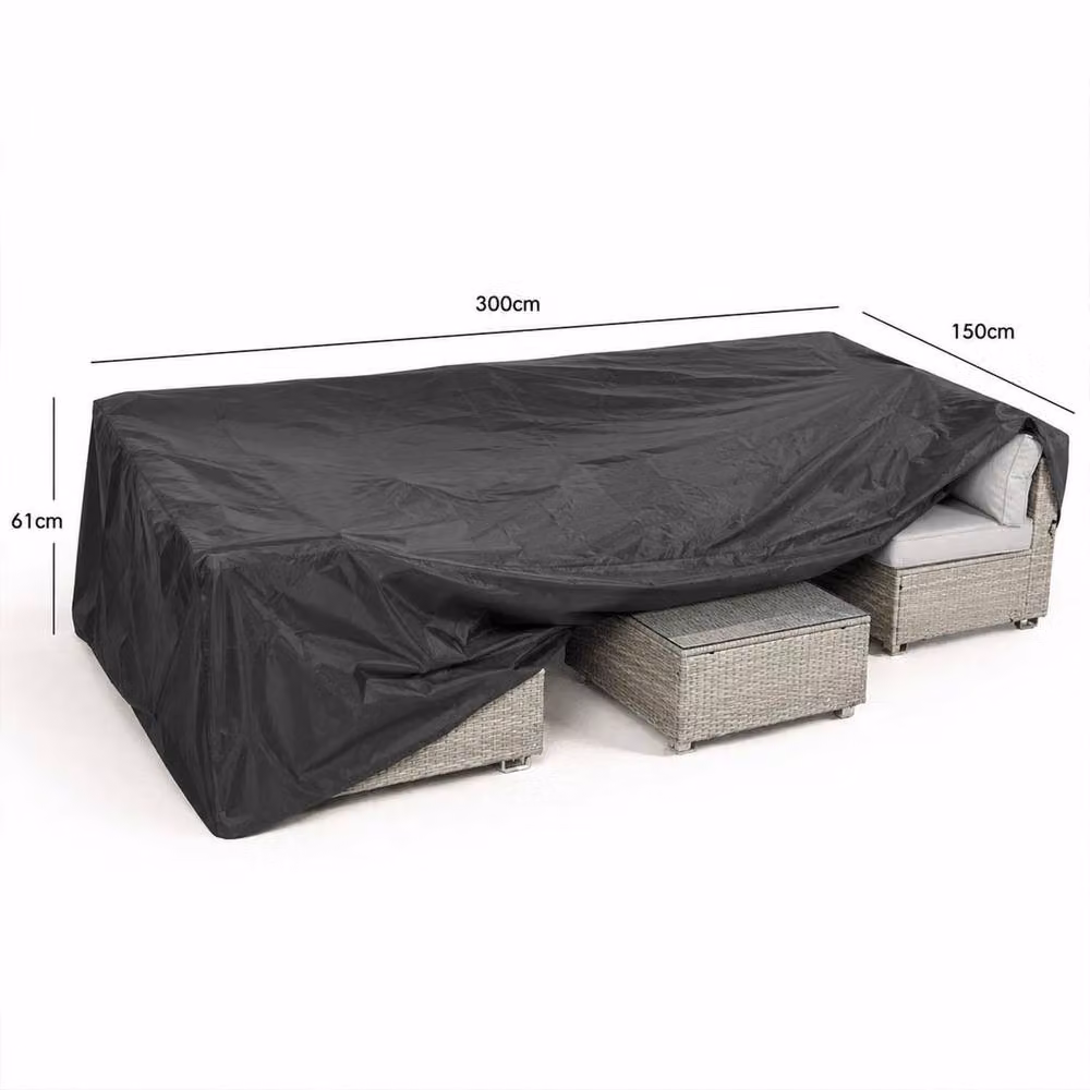 Furnishings For Less UK Waterproof Black Oxford Fabric Corner Sofa Garden Rain Patio Cover W/D/H: 300 x 150 x 61 cm – 2