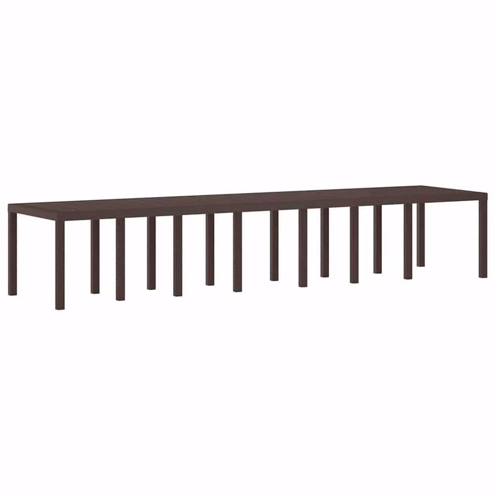 Berkfield Home Brown Poly Rattan Garden Table, W: 400 cm, D: 100 cm, H: 73 cm – 3