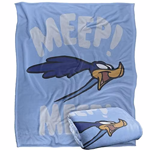LOGOVISION Looney Tunes Retro Fleece Throw Blanket, Multicolour and White, W/D/H: 152 x 127 cm