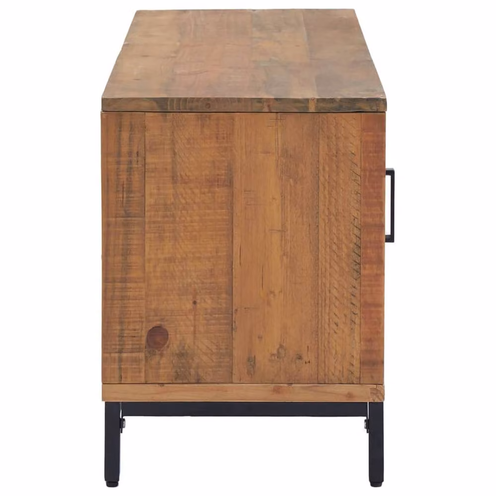 Berkfield Home Brown Solid Pinewood TV Cabinet W/D/H: 110 x 35 x 48 cm – 4