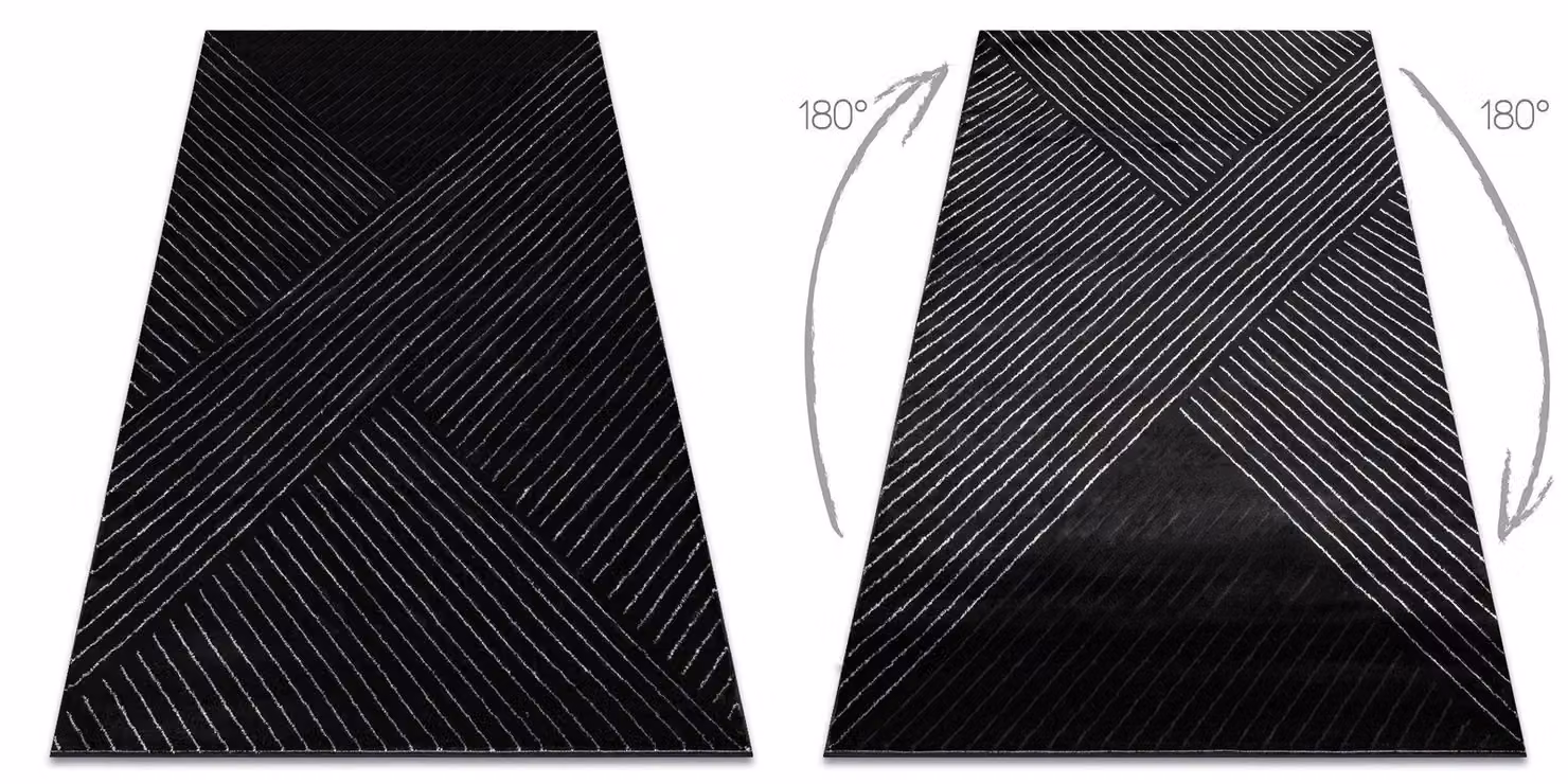 RugsX Emerald Geometric Rug in Black, W: 120 cm, L: 170 cm – 2