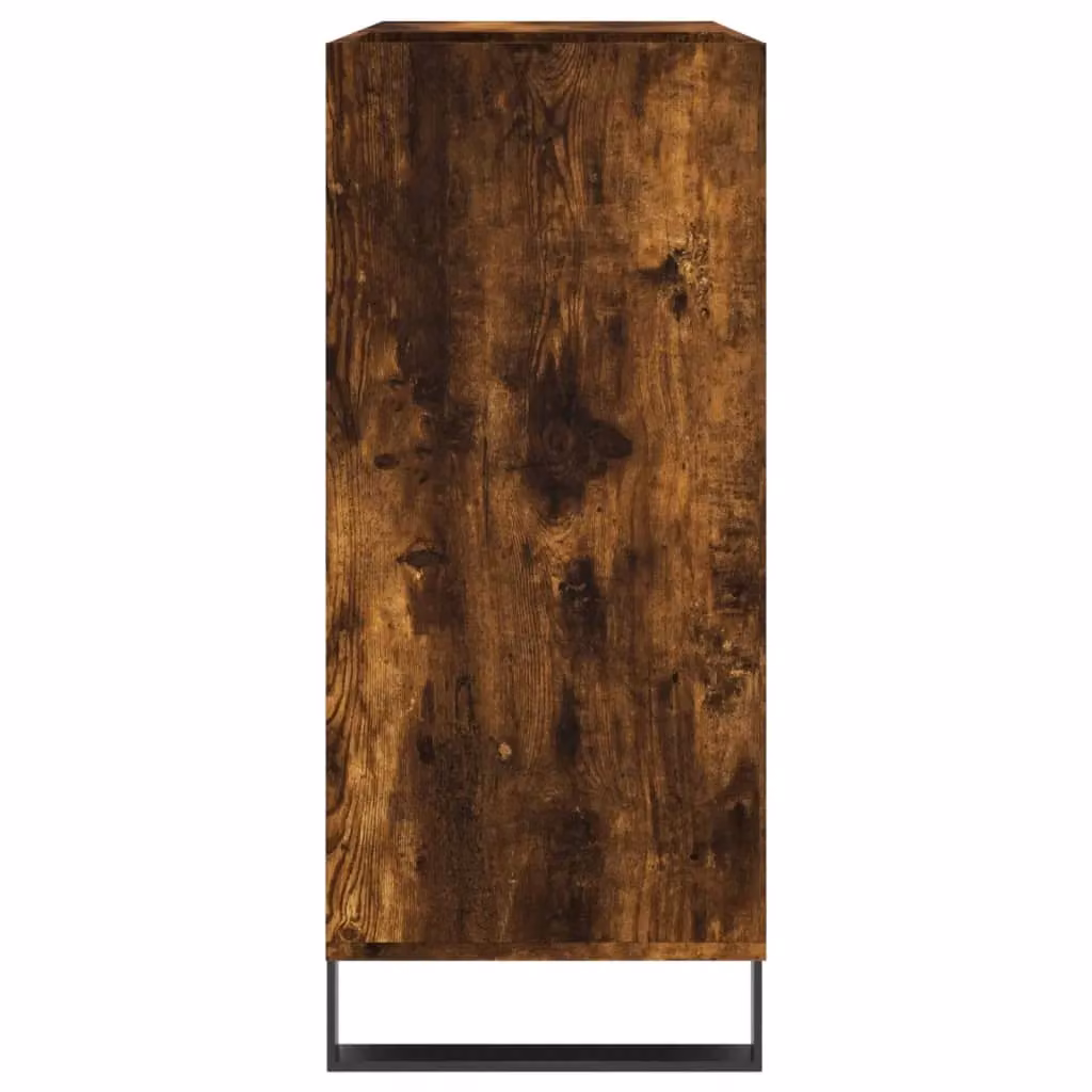 Berkfield Home Record Cabinet in Smoked Oak Brown, W: 84.5 cm, D: 38 cm, H: 89 cm – 4