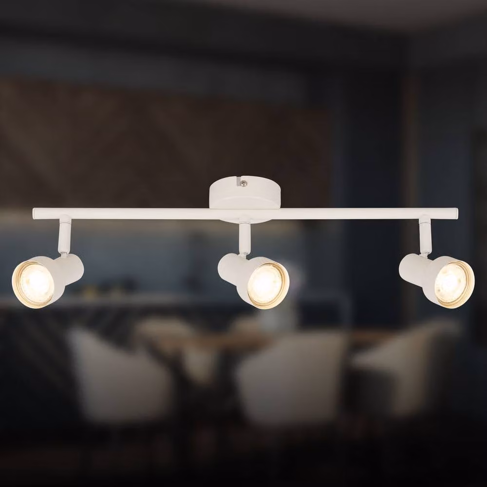 Briloner White Metal Adjustable 3-Light Ceiling Spotlight for GU10 Bulbs, W: 47.5 cm – 2