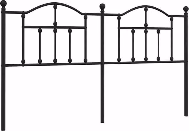 Berkfield Home Classic Metal Headboard in Black, 180 cm