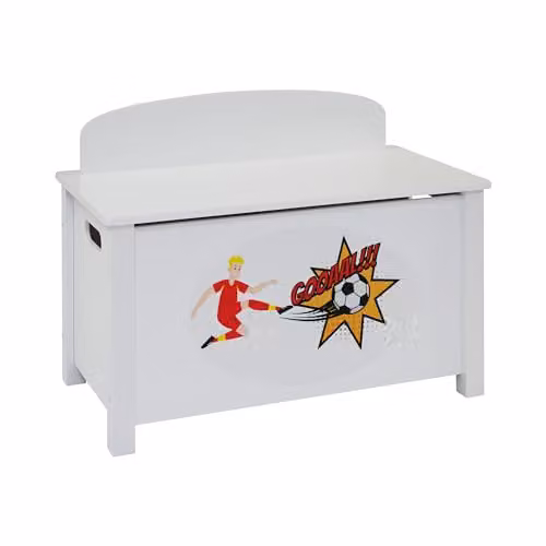 Liberty House Toys White Wooden Football Toy Box with Soft Close Lid, W: 68.0 cm, D: 37.5 cm, H: 47.5 cm – 2