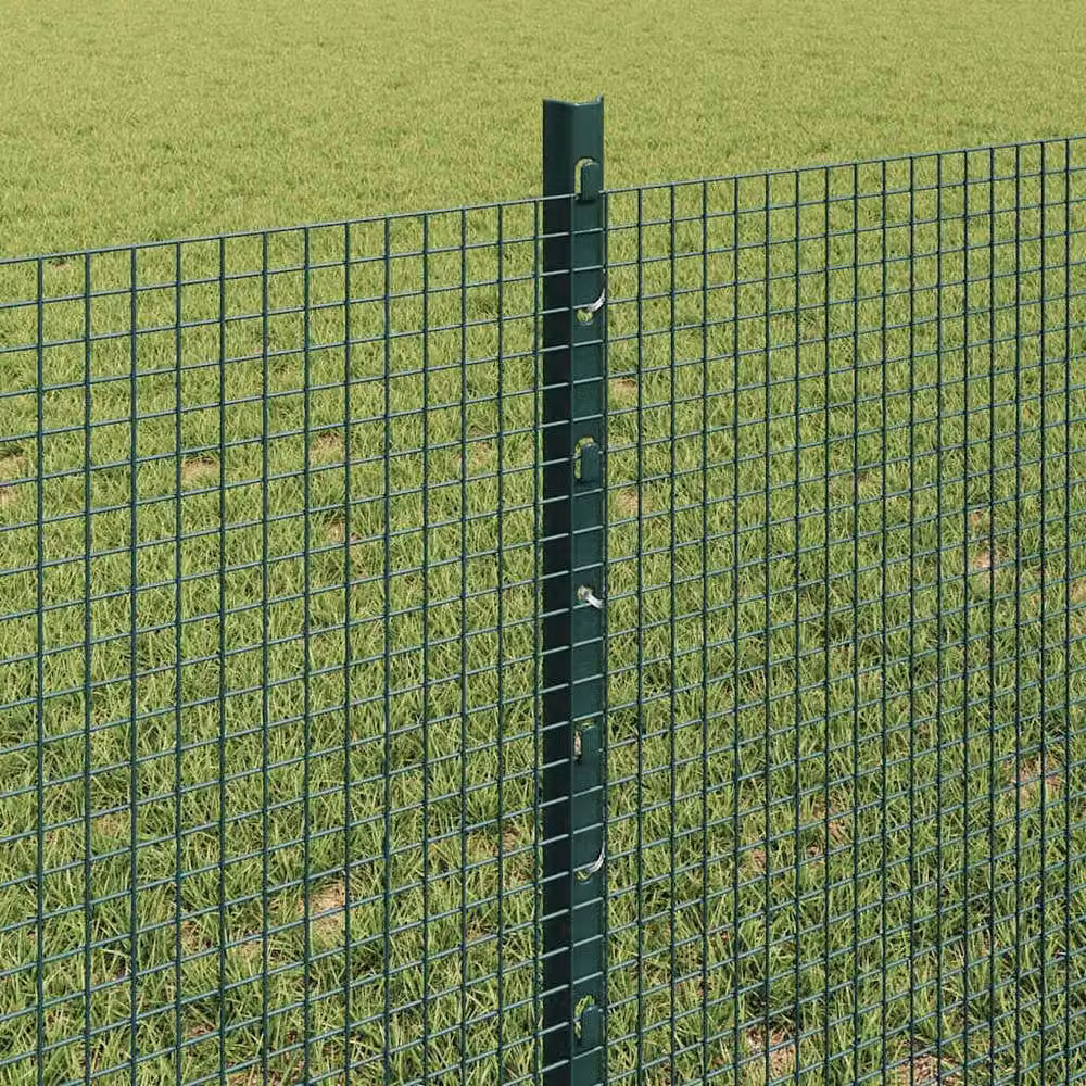 Berkfield Home Green Steel Welded Wire Fence with 5 U-Profile Posts, W: 100 cm, H: 60 cm, D: 0.6 cm – 3