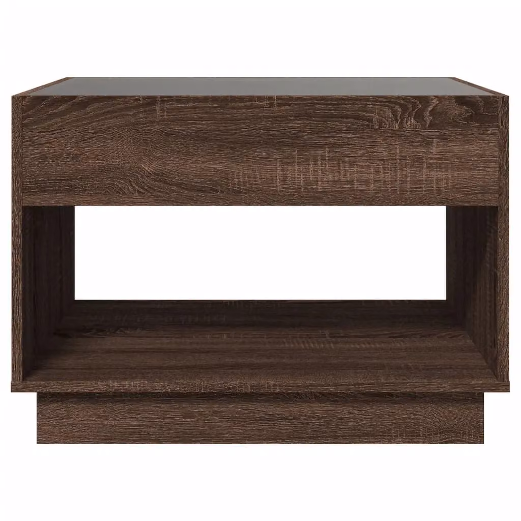 Berkfield Home Infinity LED Coffee Table in Brown Oak, W: 70 cm, D: 50 cm, H: 50 cm – 4