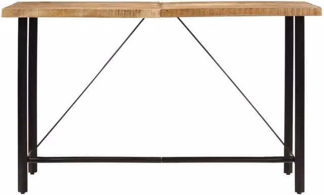 Berkfield Industrial Mango Wood and Iron Home Bar Table, Brown, W/D/H: 180 x 70 x 107 cm – 1