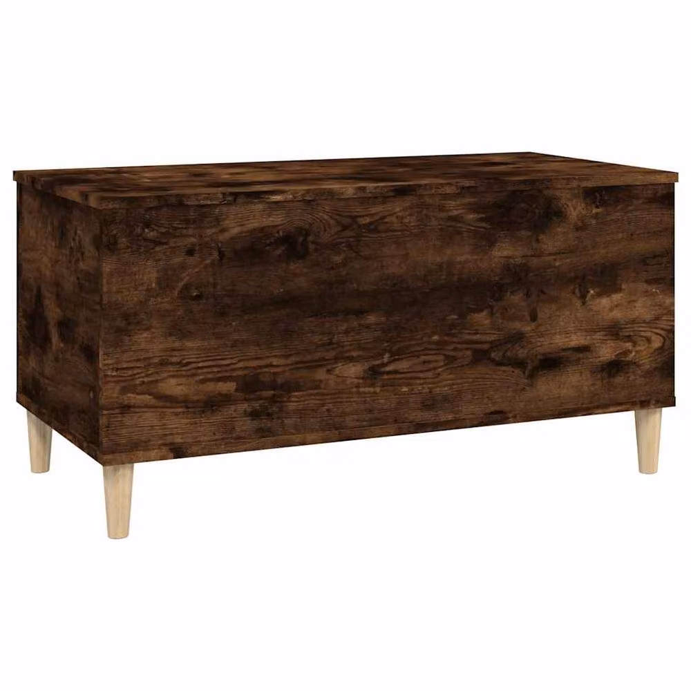 Berkfield Home Smoked Oak Coffee Table in Brown, W/D/H: 90 x 44.5 x 45 cm – 4