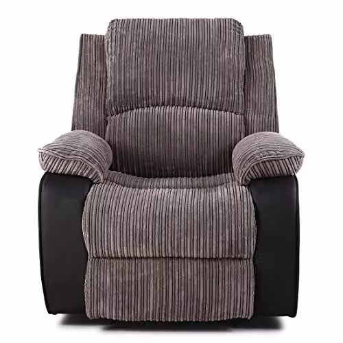 More4Homes Postana Electric High Back Jumbo Cord Fabric Recliner 1 Seater Sofa Armchair in Grey – 3