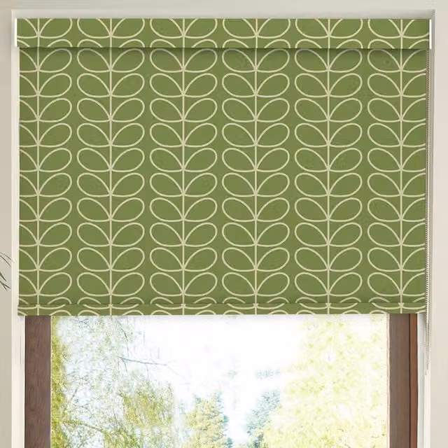 Orla Kiely Linear Stem Translucent Made to Measure Roller Blind in Chalky Green