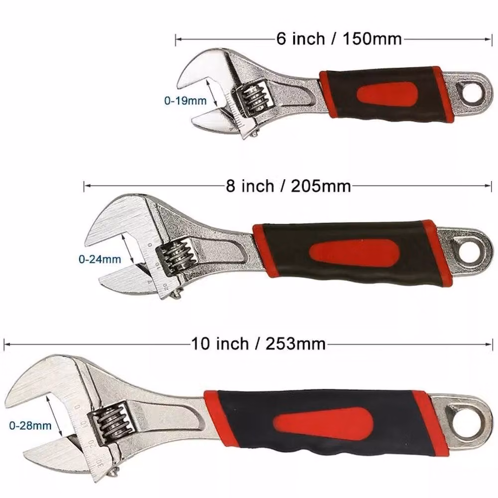Havendro 3-Piece Heavy Duty Steel Adjustable Wrench Set with Soft Grip, Multicolour – 2