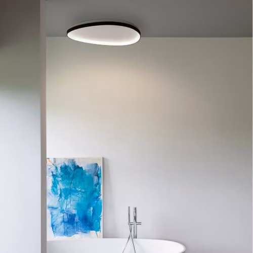 Ideal Lux Gemini Round LED Semi Flush Ceiling Light, White, 2700K, Diameter: 61 cm – 2