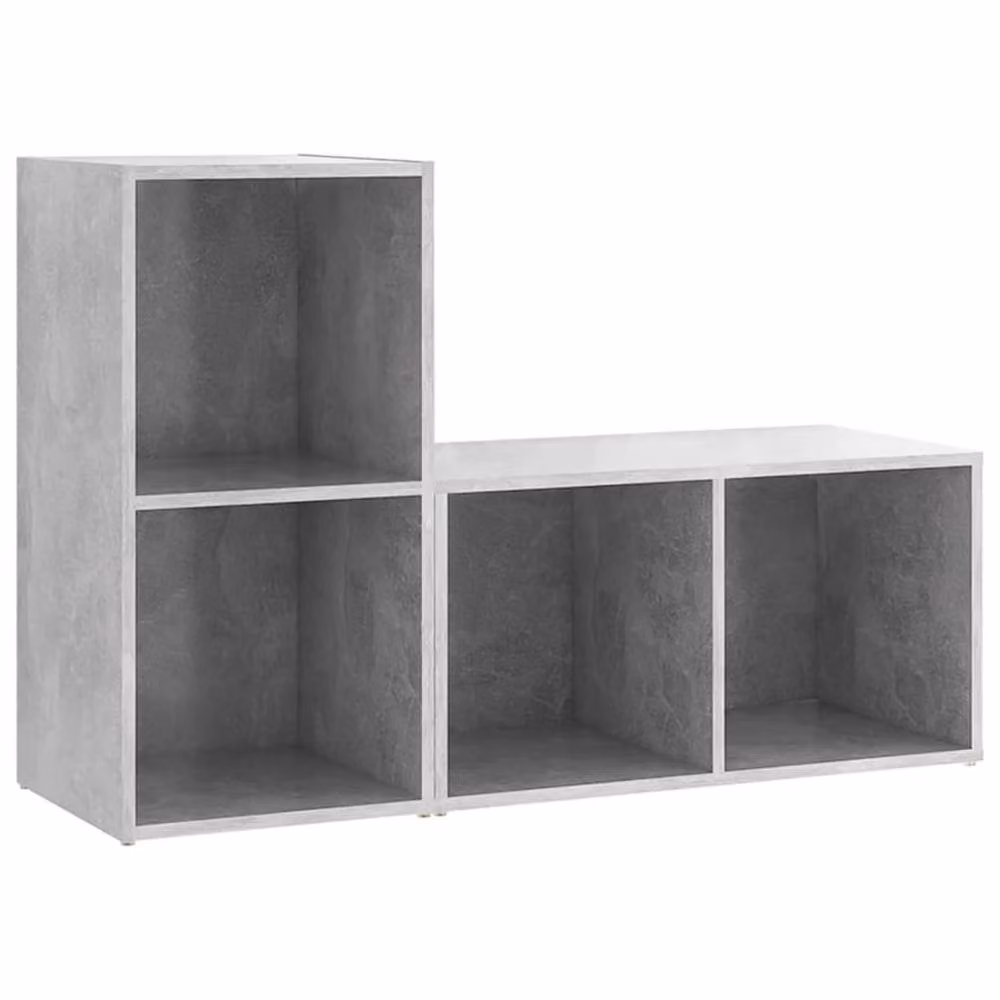 Berkfield Home Set of 2 Modern TV Cabinets in Concrete Grey, W/D/H: 72 x 35 x 36.5 cm – 3