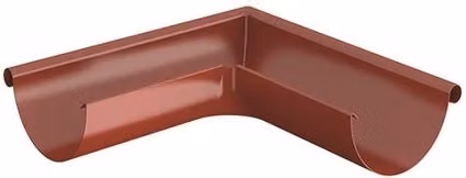 Lindab Half Round Steel Gutter External Angle 90, 125mm, Tile Red