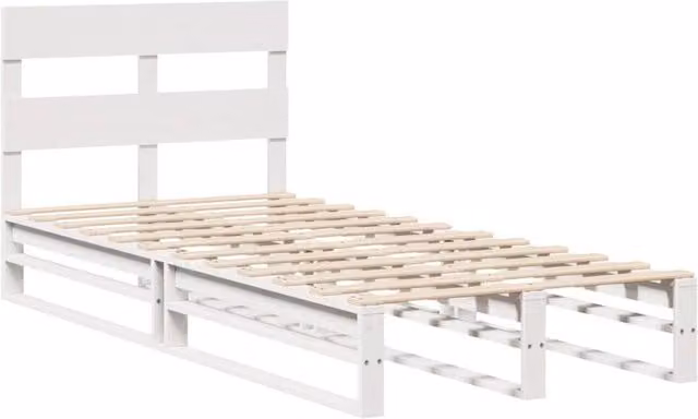 Berkfield Home Modern Small Single Solid Wood Pine Bed Frame, White, W: 75 cm, L: 190 cm