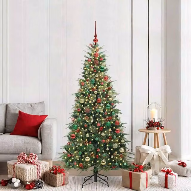 Berkfield Home Artificial Hinged Christmas Tree in Green, Height: 180 cm – 1