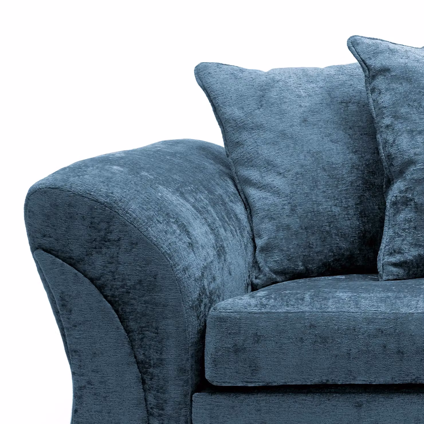 Abakus Direct Farrow 3 Seater Sofa in Blue Crushed Chenille Fabric – 3