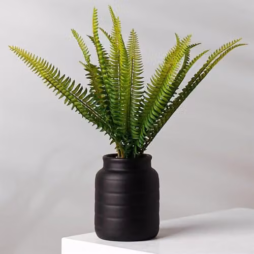 Leaf Design UK Black Geometric Ceramic Tabletop Vase Planter W/D/H: 13 x 13 x 14 cm – 3