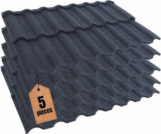 Novecrafto Corrugated Metal Zinc Roof Shingles in Anthracite