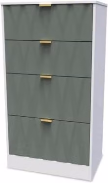 Welcome Las Vegas 4 Drawer Midi Chest of Drawers in Green Matt Finish