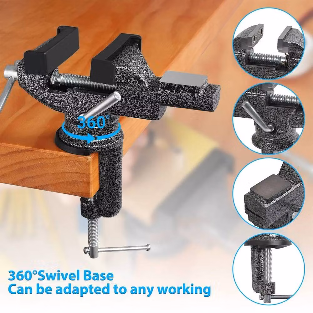 Kelvenix Work Bench Vice with Engineer Jaw and Swivel Base in Black, W: 52 cm – 5