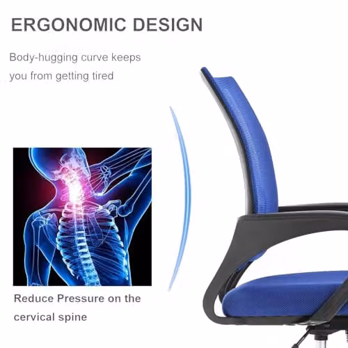 MCC Direct AeroFlex Ergonomic Mesh Swivel Office Chair in Blue – 3
