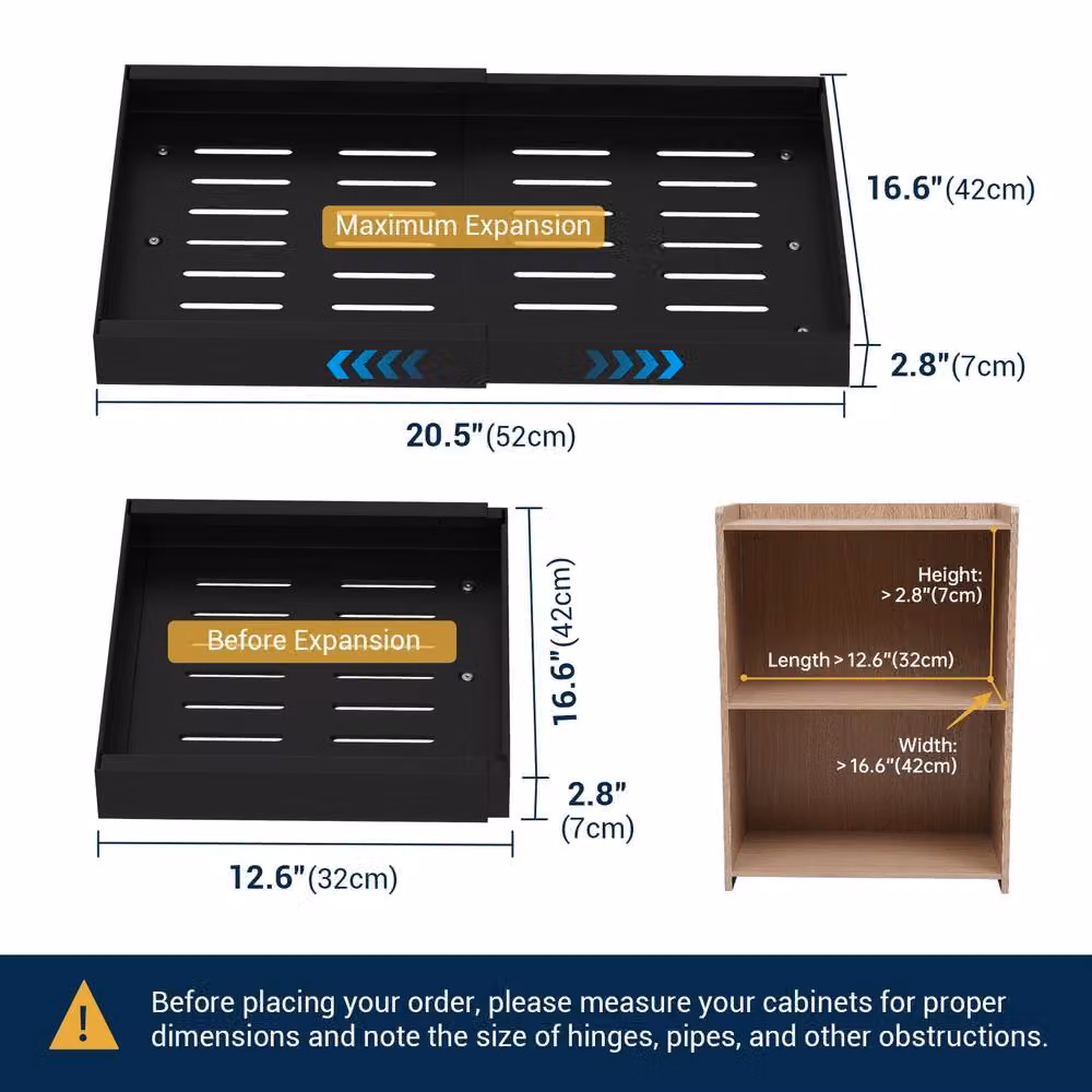 Blylund Kitchen Slide Drawer Organiser, 2 Pack, Matt Black – 8