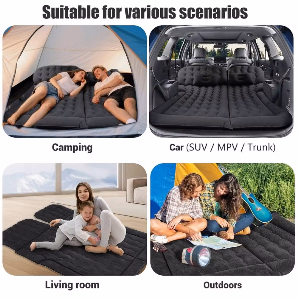 Nordara Black Inflatable SUV Car Air Bed with Pump and 2 Pillows – 3