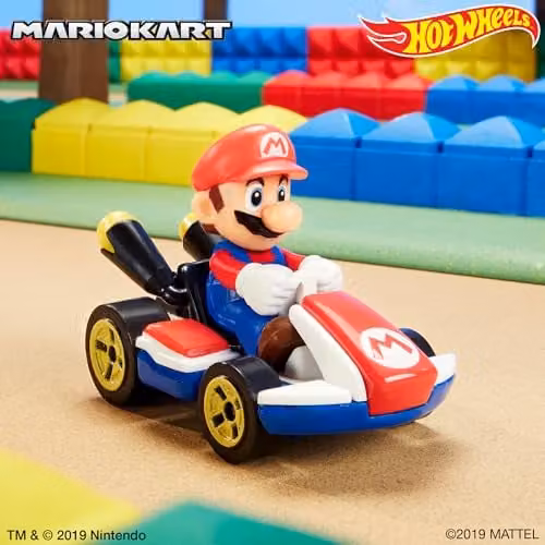 Mattel Hot Wheels Mario Kart Mario Standard Kart Red 1:64 Scale Die-Cast Vehicle – 3