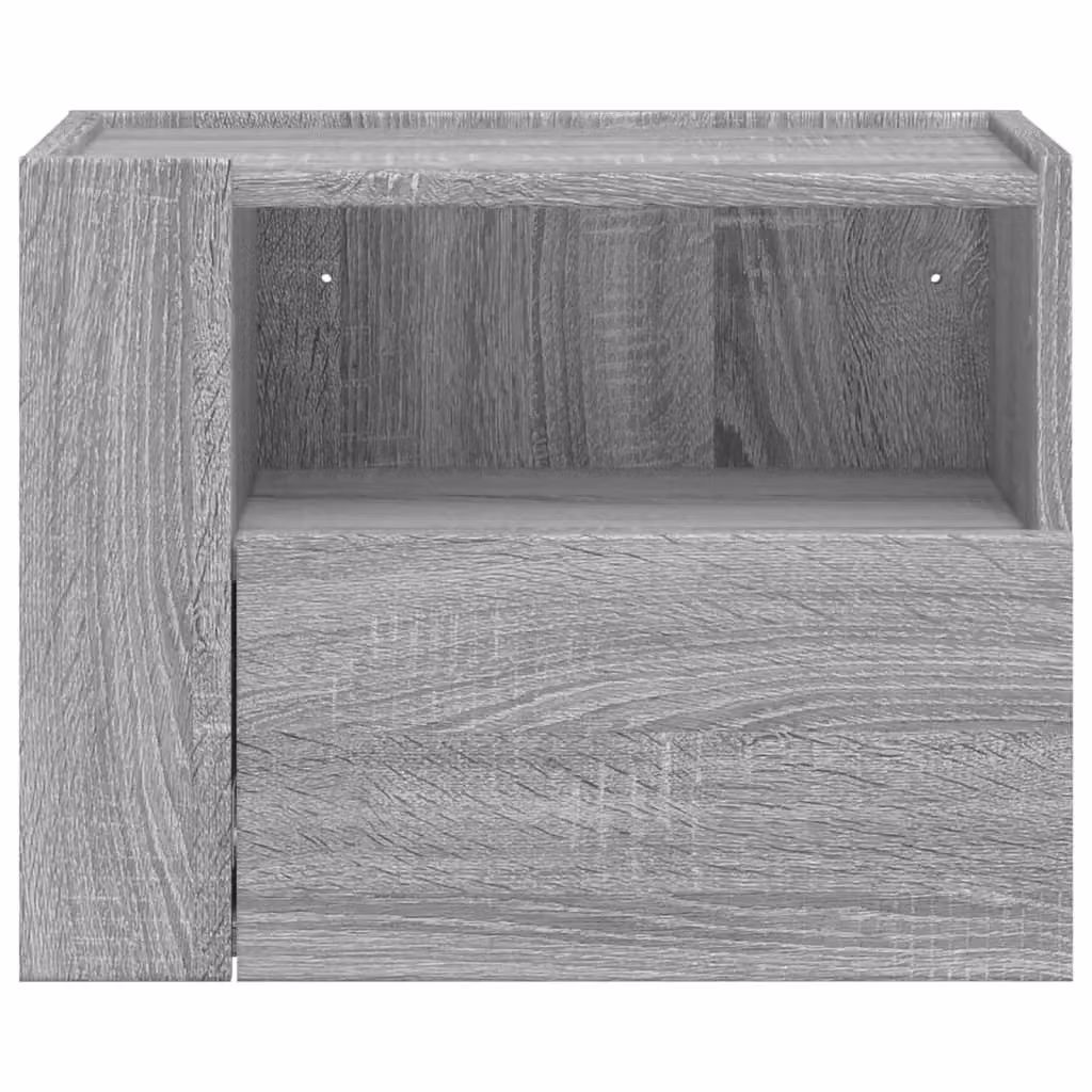 Berkfield Home Wall-mounted Bedside Cabinets, 2 Pack, Grey, W/D/H: 45 x 30 x 35 cm – 4