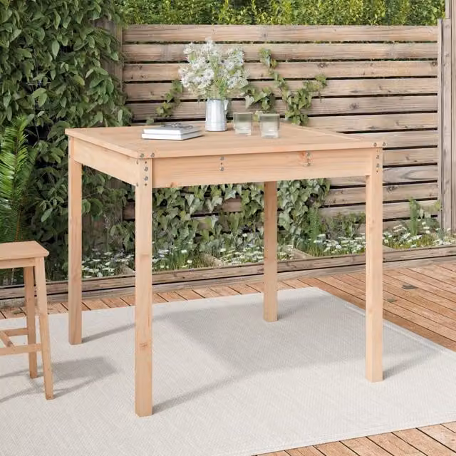 Berkfield Home Rustic Brown Solid Wood Pine Garden Table W/D/H: 82.5 x 82.5 x 76 cm