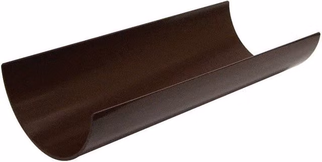 FloPlast Half Round PVC Gutter, Brown, Length: 4 m, Diameter: 112 mm