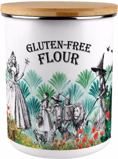 Purely Home Wizard of Oz Extra Large Gluten-Free Flour Canister, Multicolour Enamel