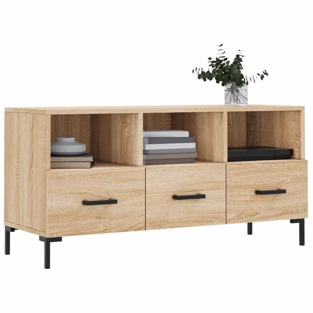 Berkfield Home Sonoma Oak TV Cabinet in Beige, W/D/H: 102 x 36 x 50 cm – 3
