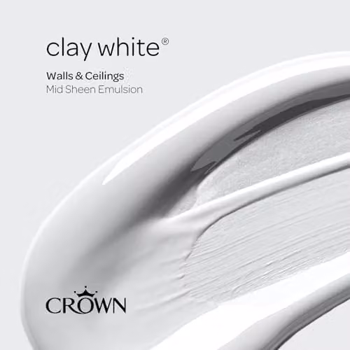 Crown Clay White Mid Sheen Emulsion for Walls and Ceilings, 2.5 l – 2
