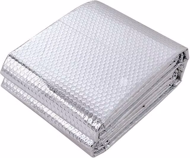 Living and Home Reflective Heat Insulation Bubble Aluminium Film Sunshade in Silver, W: 0.6 m, L: 5 m