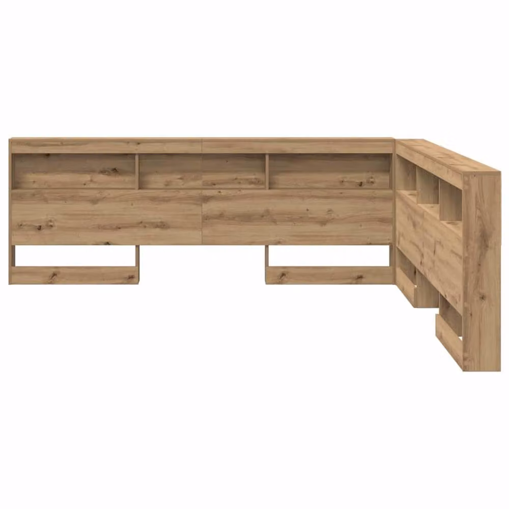 Berkfield Home Artisan Oak Storage Headboard with Integrated Shelf, Brown, Width: 180 cm – 4