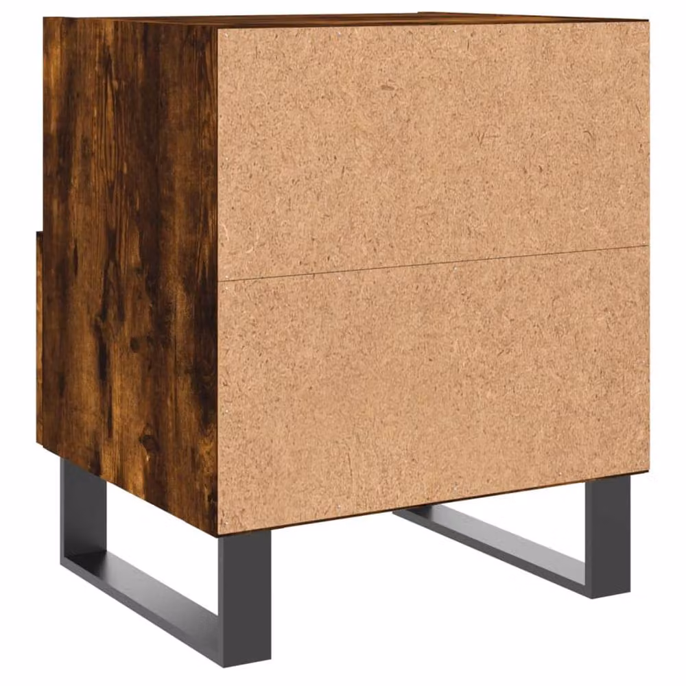 Berkfield Home Modern Bedside Cabinet in Smoked Oak Brown, W/D/H: 40 x 35 x 47.5 cm – 5