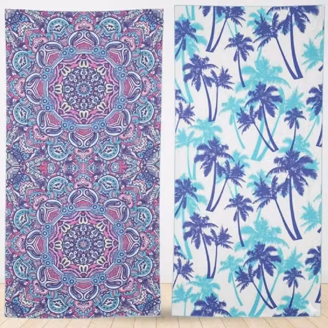LARANGE Multicolour Microfibre Waffle Pique Double-Sided Quick Drying Beach Towel, W: 160 cm, H: 80 cm