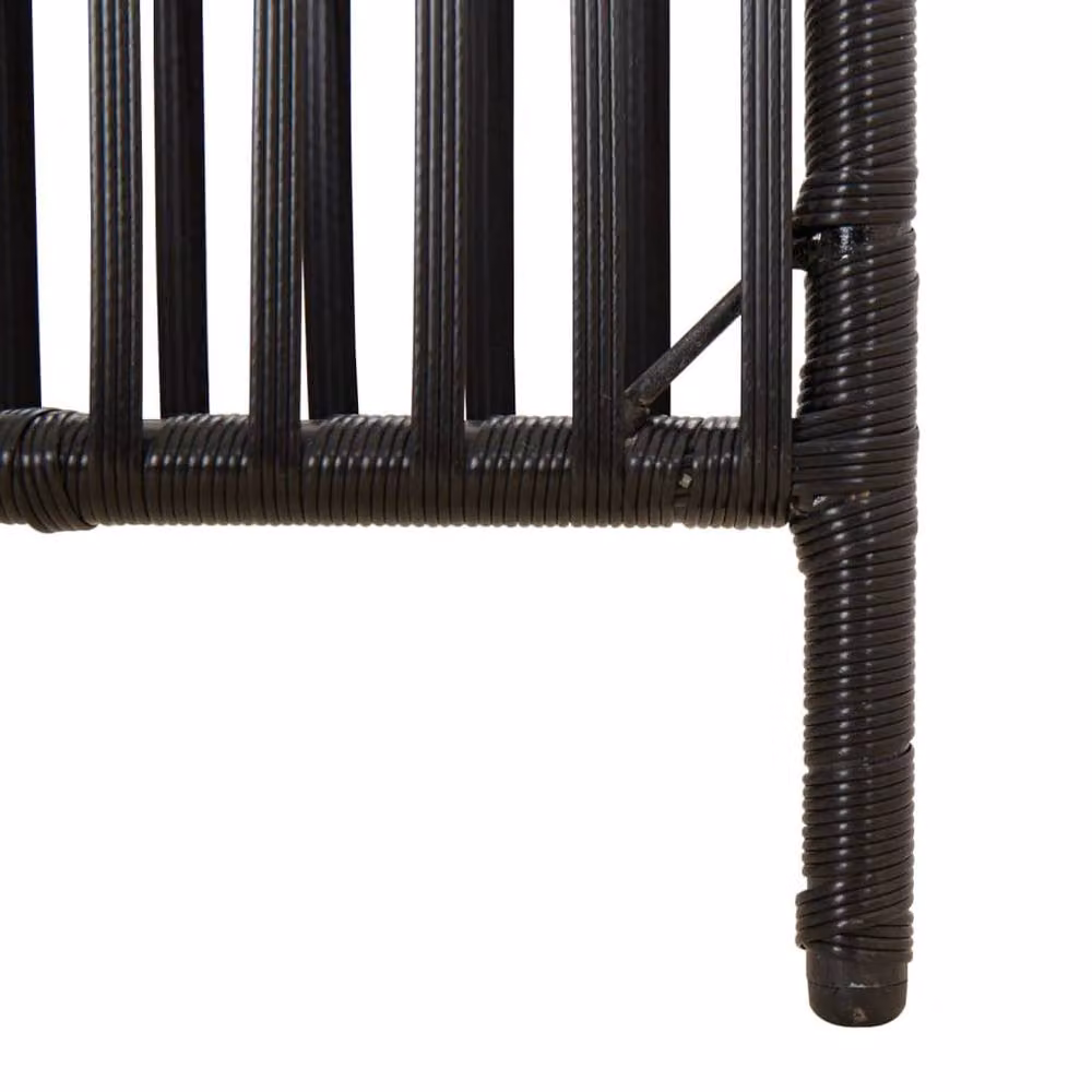 Berkfield Home 6 Panel Black Poly Rattan and Steel Room Divider – 6