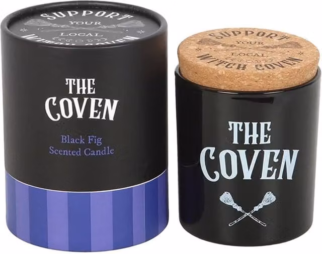 Something Different The Coven Fig Scented Glass Votive Candle in White and Black