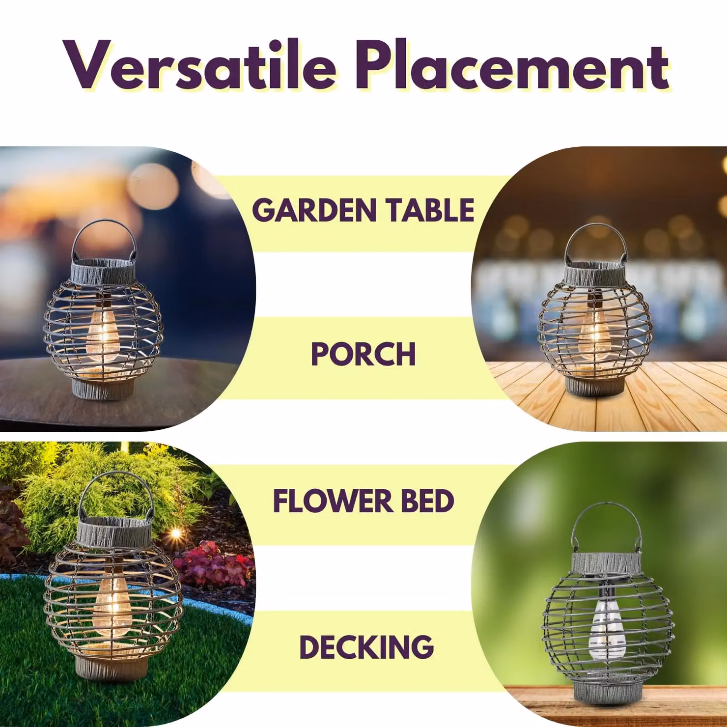 Marco Paul Grey Rattan Round Solar Powered Lantern, Diameter: 23.5 cm – 7