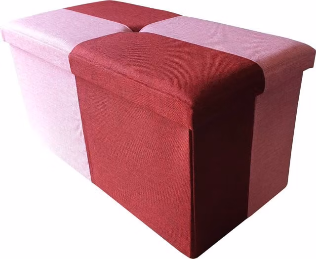 My Home Quattro Blocks Storage Ottoman Box in Red and Pink