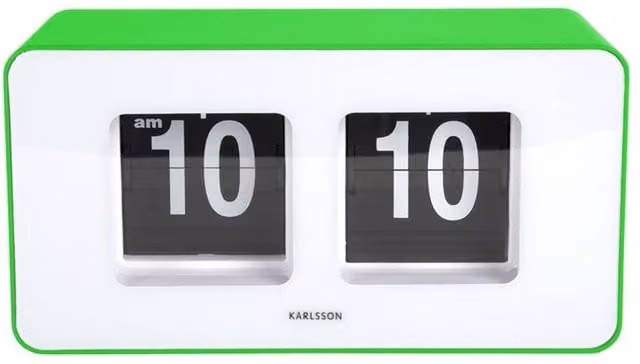 PRESENT TIME Karlsson Digital Flip Wall and Table Clock in Bright Green