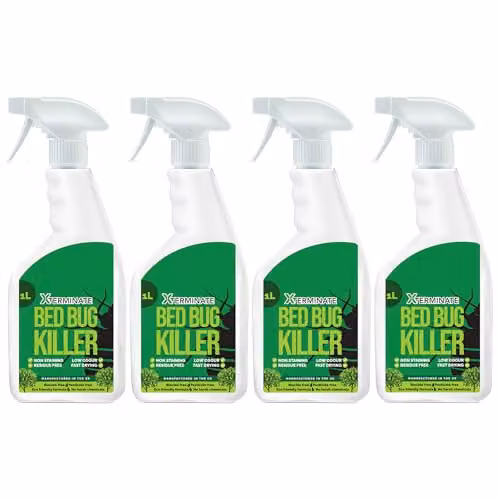 Xterminate Pesticide Free Bed Bug Killer Spray, 4 x 1L, White – 1