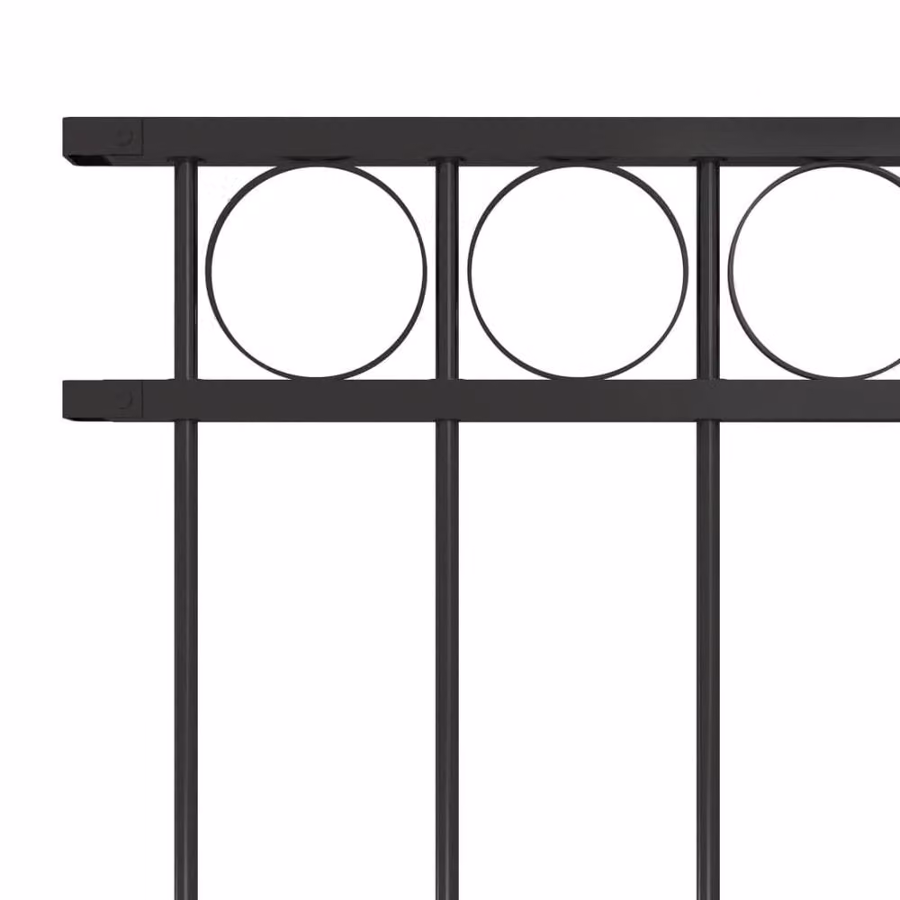Berkfield Home Powder-Coated Steel Fence Panel, Black, H: 170 cm, W: 80 cm, D: 80 cm – 2
