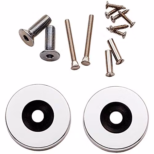Loops Rosette Set for Aluminium Pull Handles, Satin Anodised Aluminium, Diameter: 52 mm