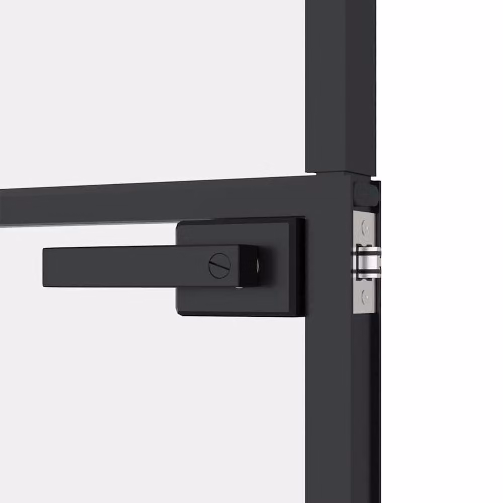 Berkfield Home Modern Interior Door in Black with Tempered Glass and Aluminium, W: 83 cm, H: 201.5 cm – 5